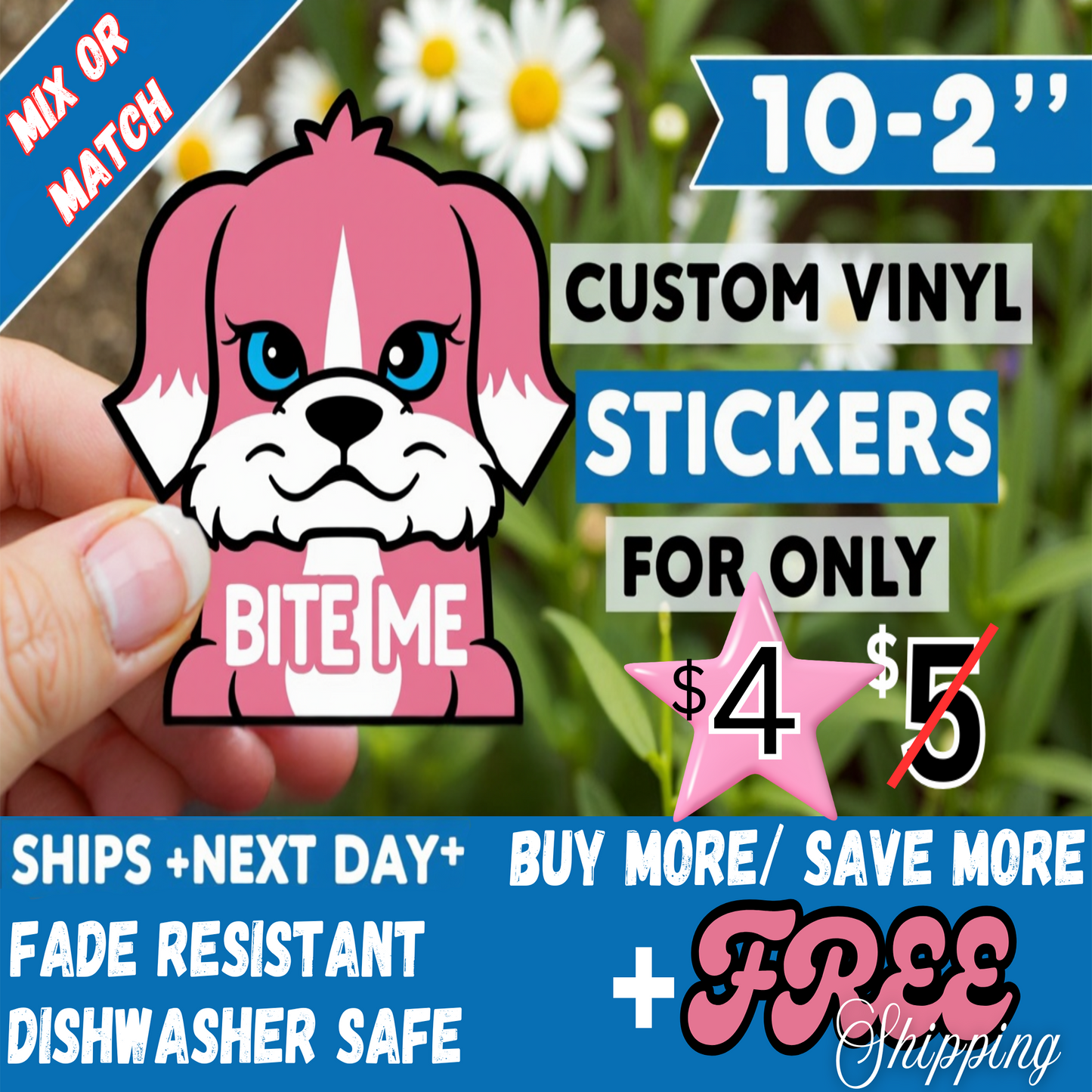 Mix or Match- Custom Vinyl Stickers - Waterproof, UV/Scratch Resistant - Bulk or Single Orders - Laptop, Car, Tumbler, Business Logo Decals-
