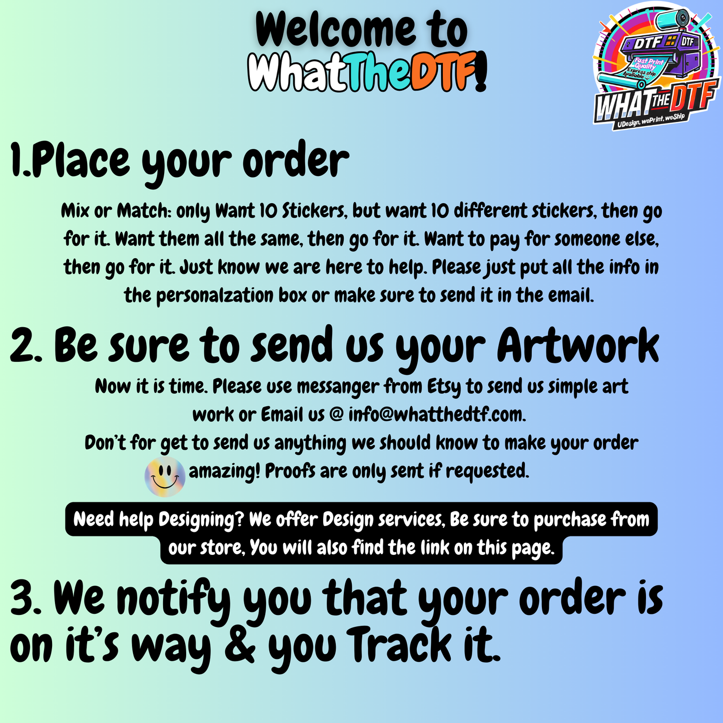 Mix or Match- Custom Holographic Vinyl Stickers - Waterproof, UV/Scratch Resistant - Bulk o